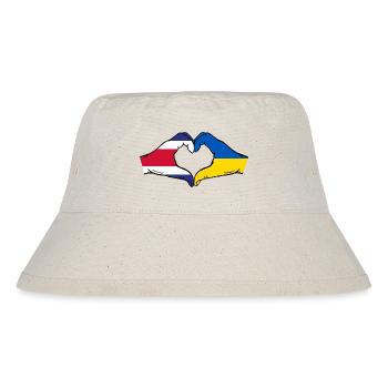 Costa Rica Ukraine Flagge Hände Herzform - Stanley/Stella recycelter Bucket Hat - Naturweiß - Vorne