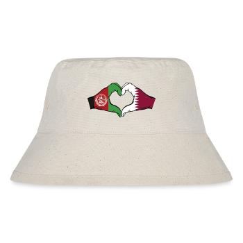 Afghanistan Qatar Flag Hands Heart Shape - Stanley/Stella Recycled Bucket Hat - natural - Front