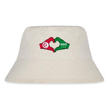 Tunisia Saudi Arabia Flag Hands Heart Shape - Stanley/Stella Recycled Bucket Hat - natural - Front