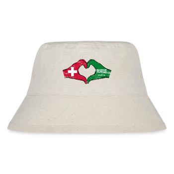 Schweiz Saudi Arabien Flagge Hände Herzform used - Stanley/Stella recycelter Bucket Hat - Naturweiß - Vorne