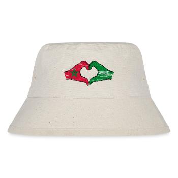 Marokko Saudi Arabien Flagge Hände Herzform used - Stanley/Stella recycelter Bucket Hat - Naturweiß - Vorne