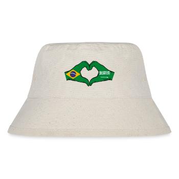Brasilien Saudi Arabien Flagge Hände Herzform - Stanley/Stella recycelter Bucket Hat - Naturweiß - Vorne