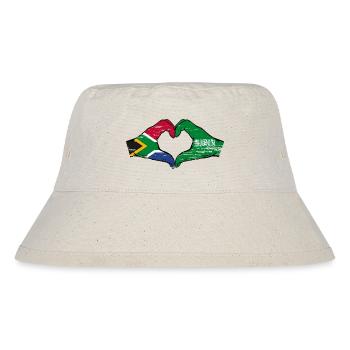 Südafrika Saudi Arabien Flagge Hände Herzform used - Stanley/Stella recycelter Bucket Hat - Naturweiß - Vorne