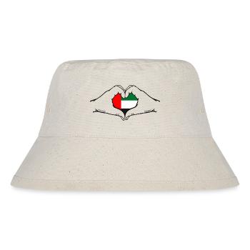 United Arab Emirates Flag Heart - Stanley/Stella Recycled Bucket Hat - natural - Front