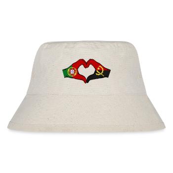 Portugal Angola Flagge Hände Herzform - Stanley/Stella recycelter Bucket Hat - Naturweiß - Vorne