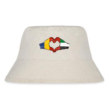 Romania United Arab Emirates Heart - Stanley/Stella Recycled Bucket Hat - natural - Front