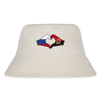Russland Angola Flagge Hände Herzform - Stanley/Stella recycelter Bucket Hat - Naturweiß - Vorne