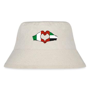 Italien Vereinigte Arabische Emirate Flagge Herz - Stanley/Stella recycelter Bucket Hat - Naturweiß - Vorne