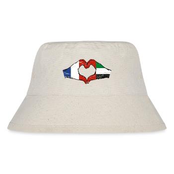 France United Arab Emirates Heart - Stanley/Stella Recycled Bucket Hat - natural - Front