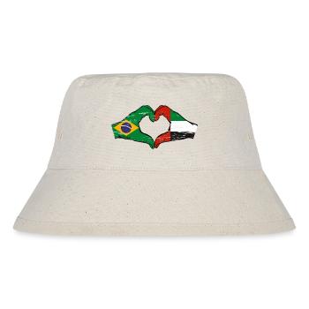 Brazil United Arab Emirates Heart - Stanley/Stella Recycled Bucket Hat - natural - Front
