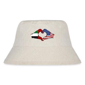 United Arab Emirates USA Heart - Stanley/Stella Recycled Bucket Hat - natural - Front