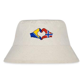 Bosnia Norway Flag Hands Heart Shape - Stanley/Stella Recycled Bucket Hat - natural - Front