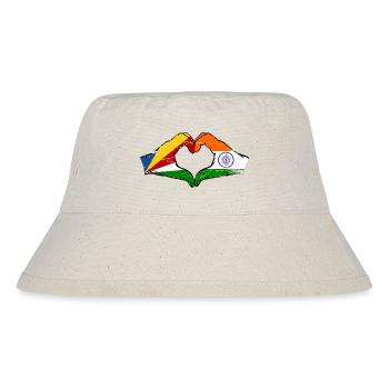 Seychelles Inde drapeau mains forme de coeur utilisé - Bob recyclé Stanley/Stella - blanc naturel - Devant
