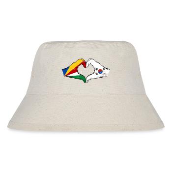 Seychelles Corée du Sud drapeau mains forme de coeur utilisé - Bob recyclé Stanley/Stella - blanc naturel - Devant