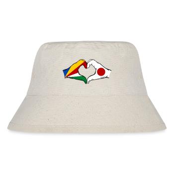 Seychelles Japon Drapeau Mains Coeur Forme - Bob recyclé Stanley/Stella - blanc naturel - Devant