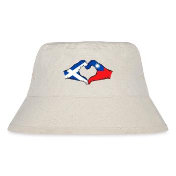 Scotland Taiwan Flag Hands Heart Shape - Stanley/Stella Recycled Bucket Hat - natural - Front
