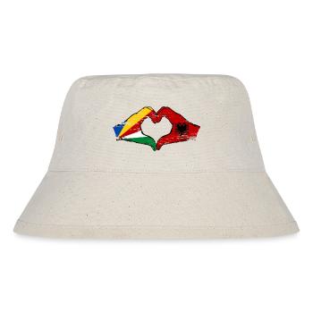 Seychelles Albanie Drapeau Mains Coeur Forme Utilisé - Bob recyclé Stanley/Stella - blanc naturel - Devant