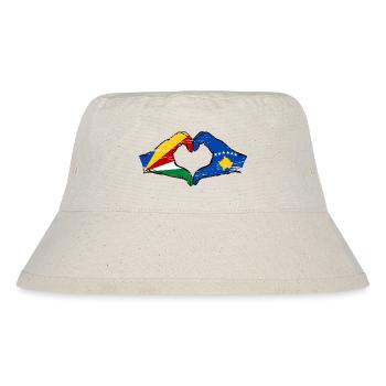 Seychelles Kosovo drapeau mains forme de coeur utilisé - Bob recyclé Stanley/Stella - blanc naturel - Devant