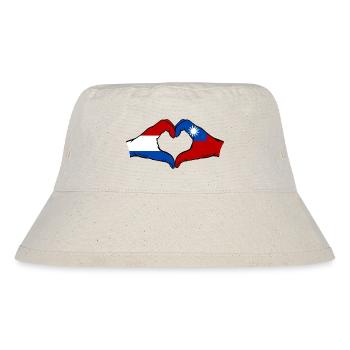 Holland Taiwan Flag Hands Heart Shape - Stanley/Stella Recycled Bucket Hat - natural - Front