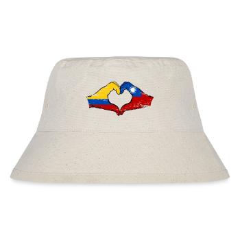 Colombia Taiwan flag hands heart shape used - Stanley/Stella Recycled Bucket Hat - natural - Front