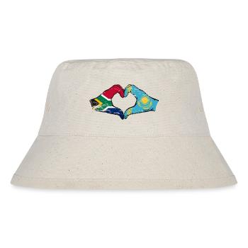 Afrique du Sud Kazakhstan drapeau mains forme de coeur utilisé - Bob recyclé Stanley/Stella - blanc naturel - Devant