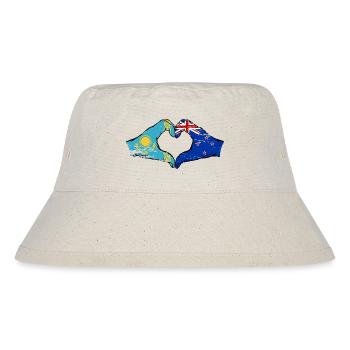 Kazakhstan Nouvelle-Zélande drapeau mains forme de coeur utilisé - Bob recyclé Stanley/Stella - blanc naturel - Devant
