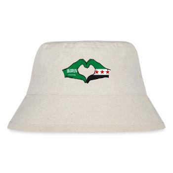 Saudi Arabia Syria Flag Hands Heart Shape - Stanley/Stella Recycled Bucket Hat - natural - Front