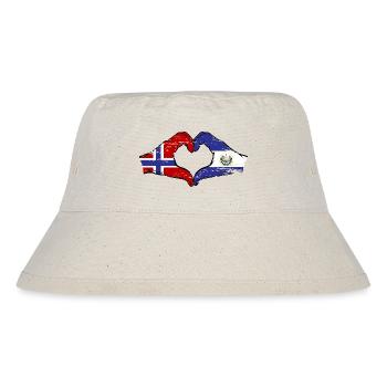 Norway El Salvador flag hands heart shape used - Stanley/Stella Recycled Bucket Hat - natural - Front