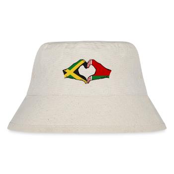 Jamaika Belarus Hände Herzform - Stanley/Stella recycelter Bucket Hat - Naturweiß - Vorne