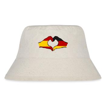 Espagne Allemagne Drapeau Mains Coeur - Bob recyclé Stanley/Stella - blanc naturel - Devant