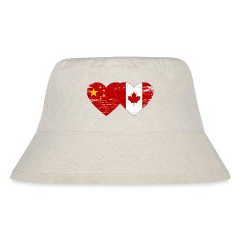 China Kanada Flagge Herz used - Stanley/Stella recycelter Bucket Hat - Naturweiß - Vorne