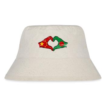 China Bangladesch Flagge Hände Herzform used - Stanley/Stella recycelter Bucket Hat - Naturweiß - Vorne