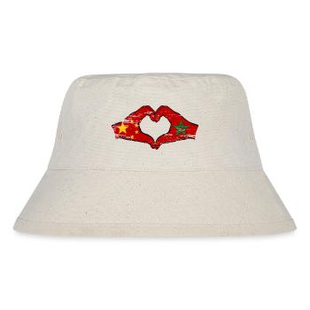 Chine Maroc drapeau mains forme de coeur utilisé - Bob recyclé Stanley/Stella - blanc naturel - Devant