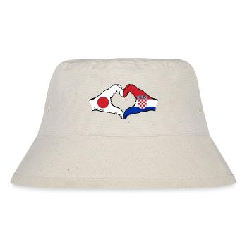 Japon Croatie Drapeau Mains Coeur Forme - Bob recyclé Stanley/Stella - blanc naturel - Devant