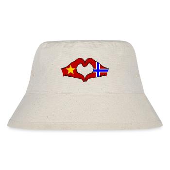 Vietnam Norway Flag Hands Heart Shape - Stanley/Stella Recycled Bucket Hat - natural - Front