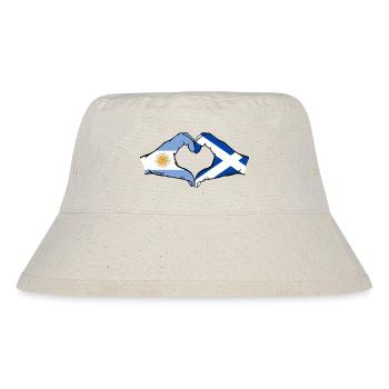 Argentina Scotland Flag Hands Heart Shape - Stanley/Stella Recycled Bucket Hat - natural - Front
