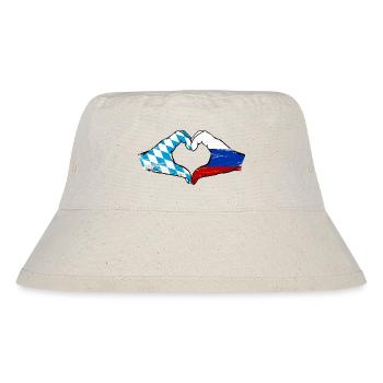 Bayern Russland Flagge Hände Herzform used - Stanley/Stella recycelter Bucket Hat - Naturweiß - Vorne