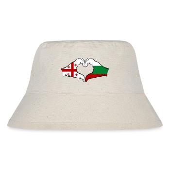 Georgia Bulgaria Flag Hand Heart Shape - Stanley/Stella Recycled Bucket Hat - natural - Front