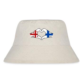 Georgia Finland Flag Hands Heart Shape - Stanley/Stella Recycled Bucket Hat - natural - Front