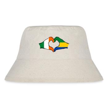 Ireland Gabon Flag Hands Heart Shape - Stanley/Stella Recycled Bucket Hat - natural - Front