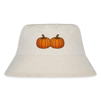 Zwei Kürbisse im Herbstlicht - Stanley/Stella recycelter Bucket Hat - Naturweiß - Vorne