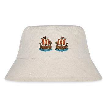 Wikinger Schiffe - Stanley/Stella recycelter Bucket Hat - Naturweiß - Vorne