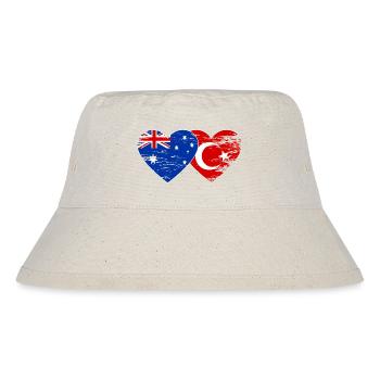 Australia Turkey Flag Heart used - Stanley/Stella Recycled Bucket Hat - natural - Front