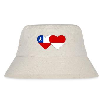 Chile_Polen_Flagge_Herz - Stanley/Stella recycelter Bucket Hat - Naturweiß - Vorne