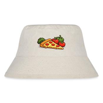 Pizza is my vegetable -Fun fast food design - Stanley/Stella Recycled Bucket Hat - natural - Front