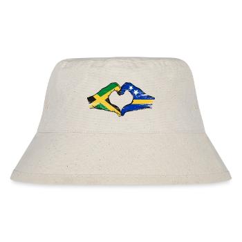 Jamaica Curacao flag hands heart shape used - Stanley/Stella Recycled Bucket Hat - natural - Front