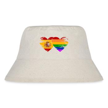 Spanien Regenbogen Flagge Herz used - Stanley/Stella recycelter Bucket Hat - Naturweiß - Vorne