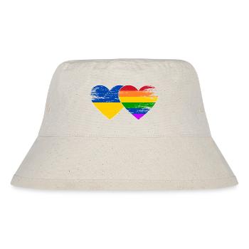 Ukraine Regenbogen Flagge Herz used - Stanley/Stella recycelter Bucket Hat - Naturweiß - Vorne