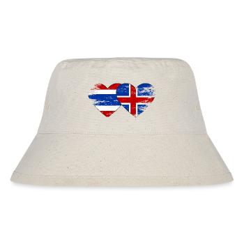 Thailand Island Flagge Herzform used - Stanley/Stella recycelter Bucket Hat - Naturweiß - Vorne