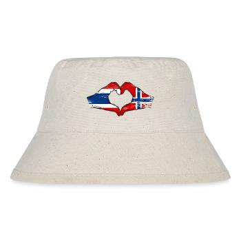 Thailand Schweden Flagge Hände Herzform used look - Stanley/Stella recycelter Bucket Hat - Naturweiß - Vorne